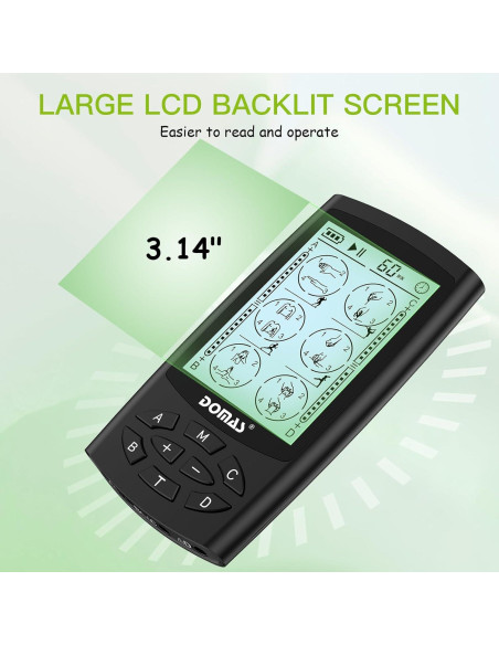 Estimulador Muscular DOMAS TENS 4 Salidas 24 Modos LCD