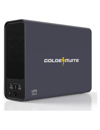 UPS 1000VA GOLDENMATE 800W 8 Salidas Pantalla LCD Gris