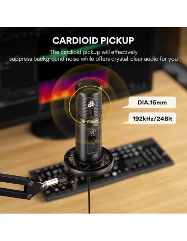 Micrófono USB MAONO PM422 Profesional con Brazo y Filtro