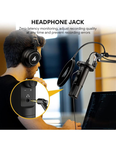 Micrófono USB MAONO PM422 Profesional con Brazo y Filtro