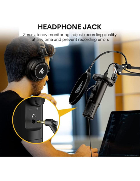 Micrófono USB MAONO PM422 Profesional con Brazo y Filtro