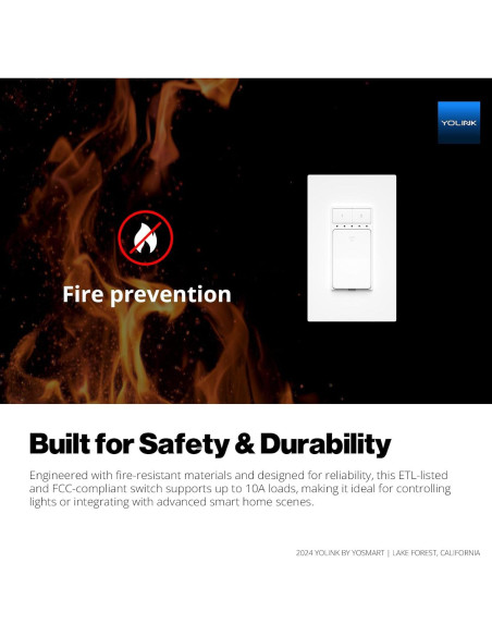 Interruptor de Luz Inteligente YoLink 10A con Rango 402m