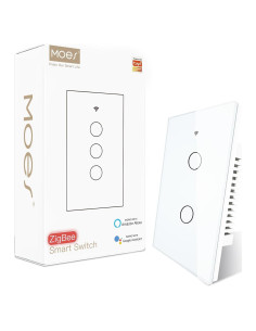 Interruptor Inteligente Zigbee MOES 2 Gang Blanco con Relé