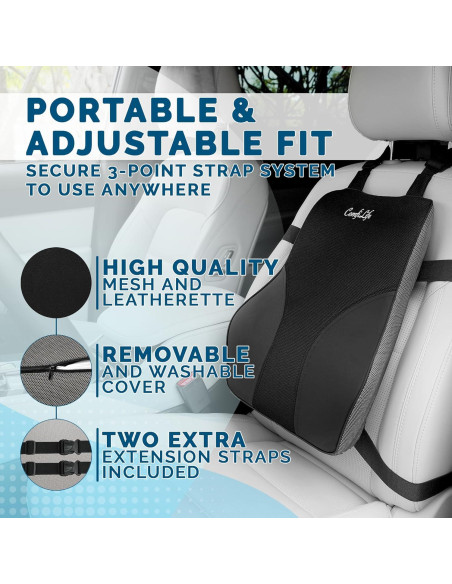 Almohada Soporte Lumbar ComfiLife Espuma Viscoelástica 44.5x40.6cm