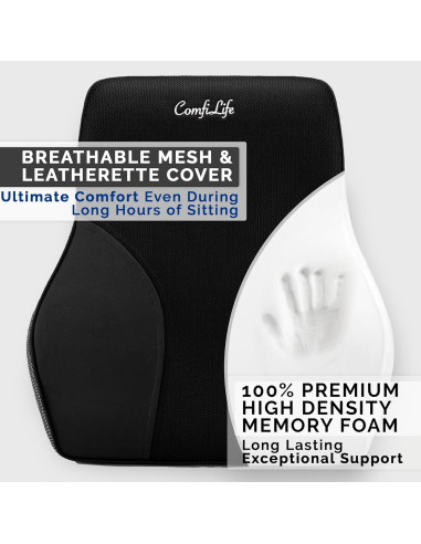 Almohada Soporte Lumbar ComfiLife Espuma Viscoelástica 44.5x40.6cm