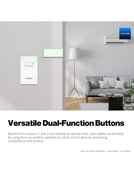 Interruptor de Luz Inteligente YoLink 10A con Rango 402m