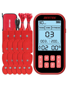 BESTEK Estimulador Muscular TENS con 20 Almohadillas Electrodos