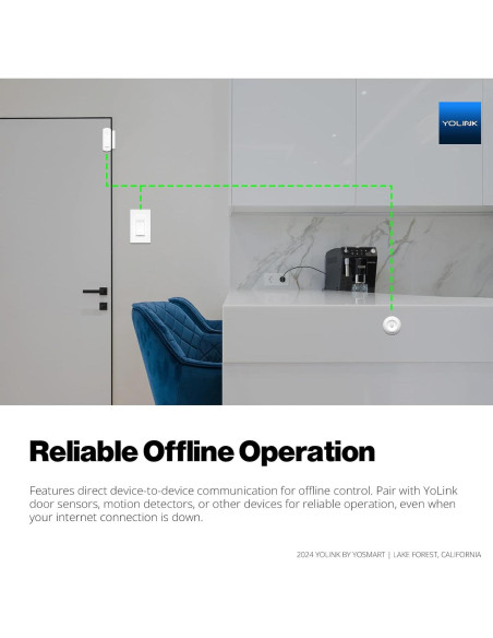 Interruptor de Luz Inteligente YoLink 10A con Rango 402m