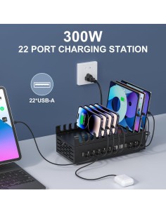 Estación de Carga Rápida USB ALI SEA 22 Puertos 300W 2
