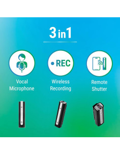 Micrófono Inalámbrico RICHCHIP RC100 Bluetooth Plata con Reducción de Ruido 2