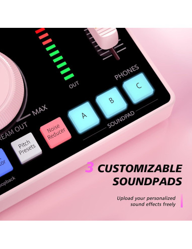 MAONO Interfaz de Audio AMC2 NEO Rosa con Bluetooth y 48V