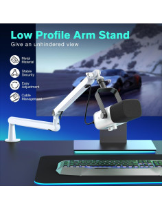 Soporte de Micrófono de Brazo FIFINE BM88 Blanco Ajustable 2