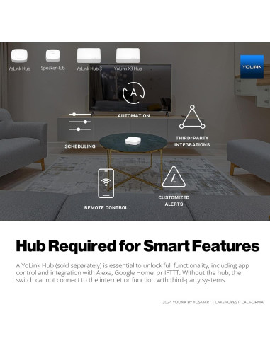 Interruptor de Luz Inteligente YoLink 10A con Rango 402m