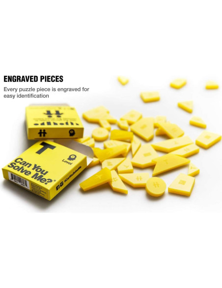 Juego de 12 Puzzles Tangram - Can You Solve Me, 3 Dificultades