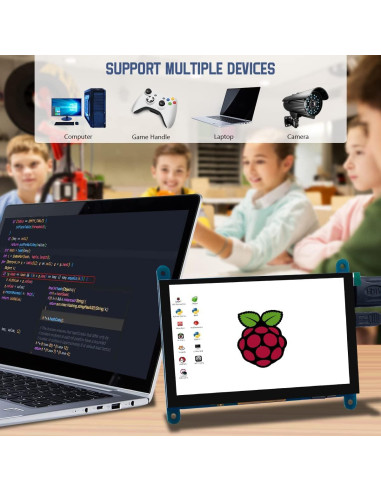 Pantalla Táctil LCD IPS 12.7 cm 800x480 HDMI para Raspberry Pi