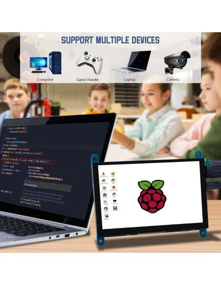 Pantalla Táctil LCD IPS 12.7 cm 800x480 HDMI para Raspberry Pi