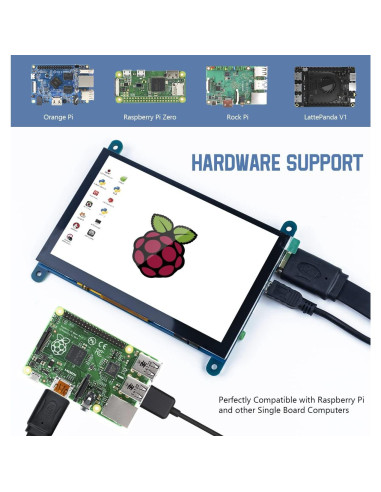 Pantalla Táctil LCD IPS 12.7 cm 800x480 HDMI para Raspberry Pi