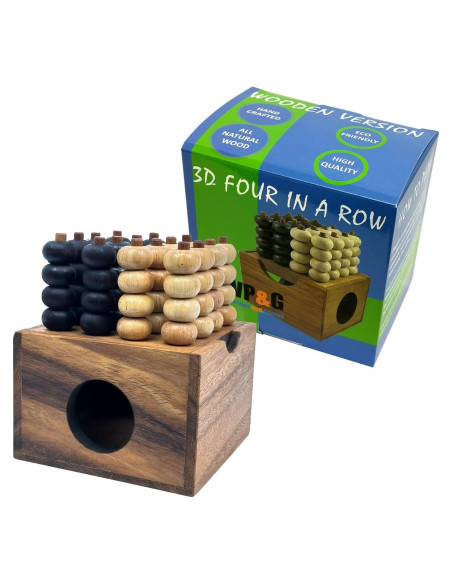 Juego de Estrategia 3D Cuatro en Raya Winshare Madera