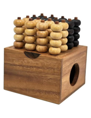Juego de Estrategia 3D Cuatro en Raya Winshare Madera