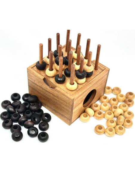 Juego de Estrategia 3D Cuatro en Raya Winshare Madera