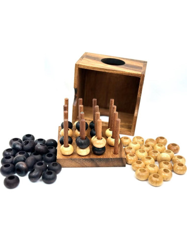 Juego de Estrategia 3D Cuatro en Raya Winshare Madera