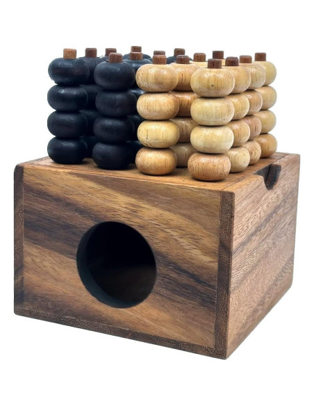 Juego de Estrategia 3D Cuatro en Raya Winshare Madera