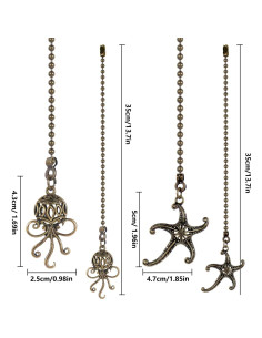 Cadena de Tirar Ventilador de Techo Dotlite Bronce 30.48cm 2