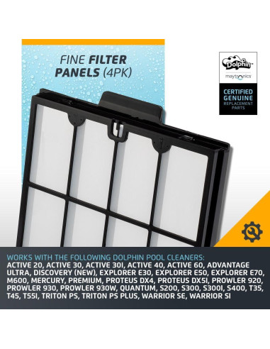 Repuesto Dolphin Paneles de Filtro Fino 4PK - Maytronics