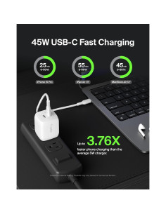 Cargador de pared Belkin 45W con 2 puertos USB-C - Blanco 2