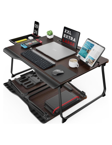 Mesa de Laptop Plegable SAIJI 65x49cm Cereza Negra