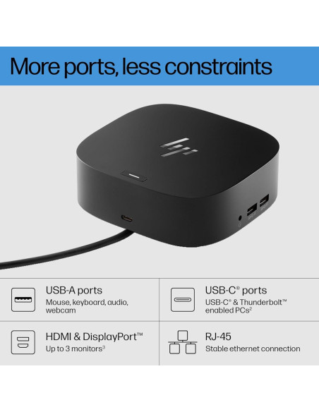 Adaptador Dock USB-C HP G5 11-en-1 para Laptops y PCs