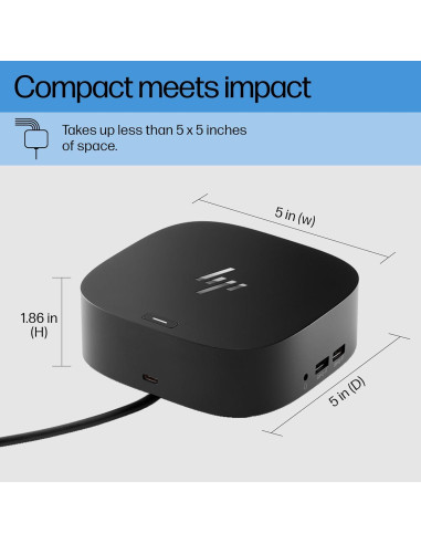Adaptador Dock USB-C HP G5 11-en-1 para Laptops y PCs