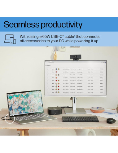 Adaptador Dock USB-C HP G5 11-en-1 para Laptops y PCs