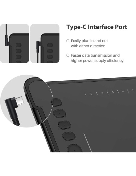 Tableta Gráfica Huion H1161 279.4x174.6mm Lápiz Sin Batería
