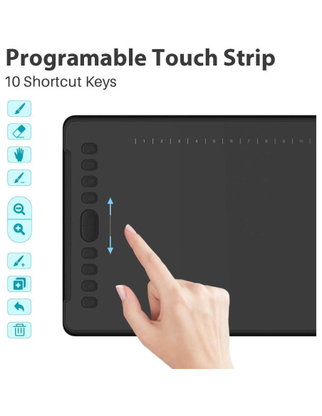 Tableta Gráfica Huion H1161 279.4x174.6mm Lápiz Sin Batería
