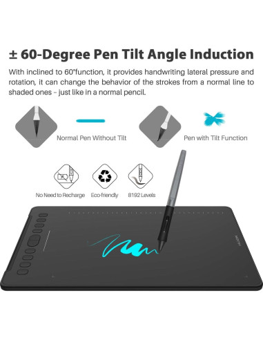 Tableta Gráfica Huion H1161 279.4x174.6mm Lápiz Sin Batería