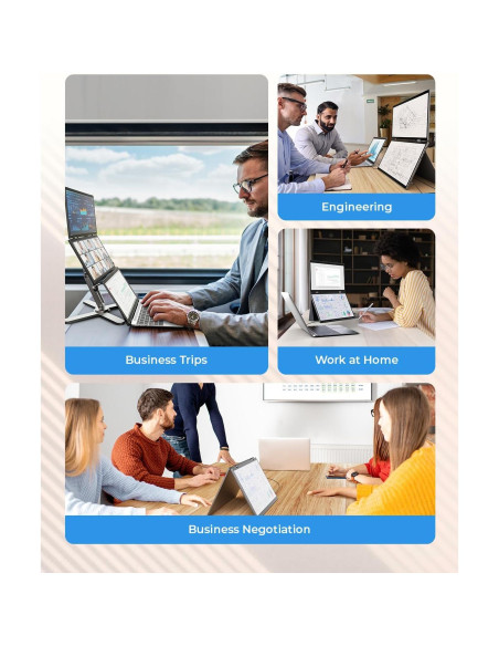 Monitor Doble Portátil YUBWVO 15.6" 2K USB-C Plegable