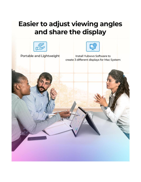 Monitor Doble Portátil YUBWVO 15.6" 2K USB-C Plegable