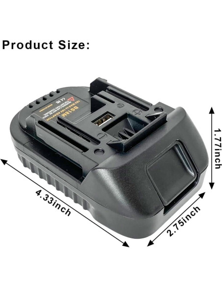 Adaptador USB Makita 18V LXT - Convertidor Bosch Li-ion