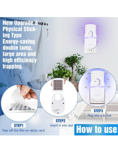 Trampa para Insectos Voladores Dwcom Trap - Paquete de 2 con 10 Recargas Adhesivas 2