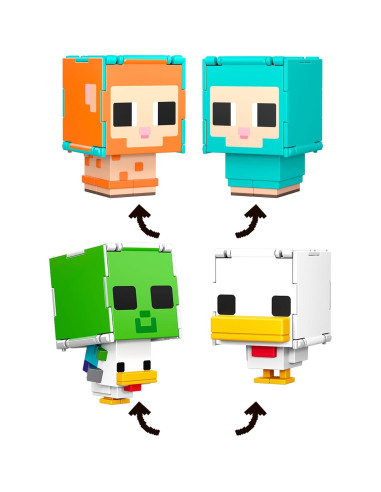 Figuras de Acción Minecraft Mattel Oveja y Pollo 2-en-1