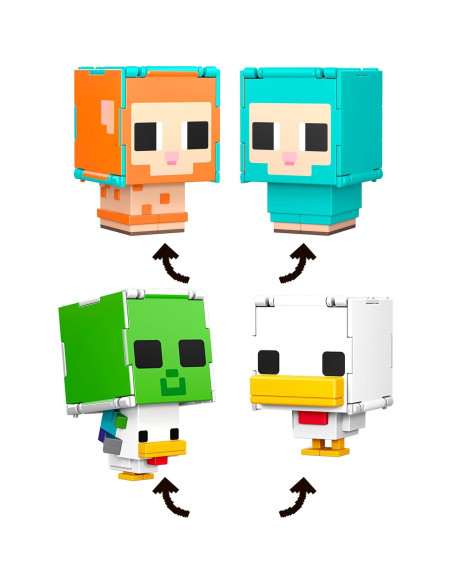Figuras de Acción Minecraft Mattel Oveja y Pollo 2-en-1