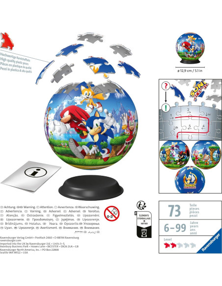 Rompecabezas 3D Ravensburger Sonic The Hedgehog 72 Piezas Rompecabezas 3D Ravensburger Sonic The Hedgehog 72 Piezas