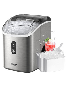 Máquina de Hielo Nugget Silonn SLIM17T Portátil Acero Inoxidable