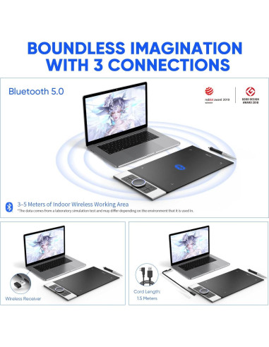 Tableta de Dibujo Inalámbrica XP-PEN Deco Pro MW 11" 8 Teclas