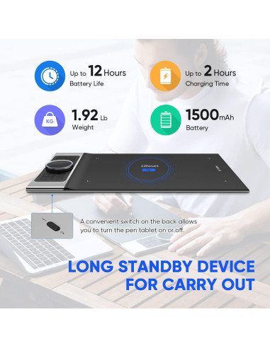 Tableta de Dibujo Inalámbrica XP-PEN Deco Pro MW 11" 8 Teclas