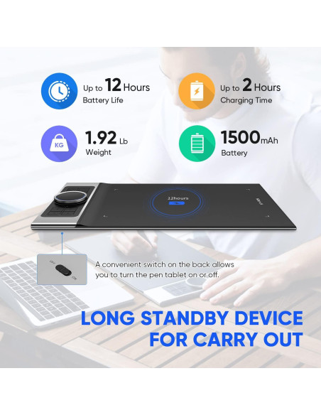 Tableta de Dibujo Inalámbrica XP-PEN Deco Pro MW 11" 8 Teclas