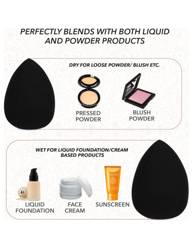 Esponja de Belleza ForPro Expert Vegana Negra 4.6cm