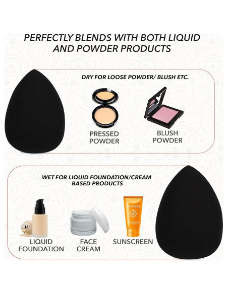 Esponja de Belleza ForPro Expert Vegana Negra 4.6cm