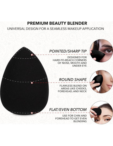 Esponja de Belleza ForPro Expert Vegana Negra 4.6cm